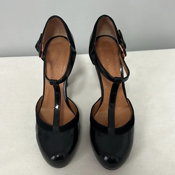 Nicole Brundage Women’s Mary Jane Ankle Strap Leather High Heels size 37.5 6.5 - Picture 3 of 10